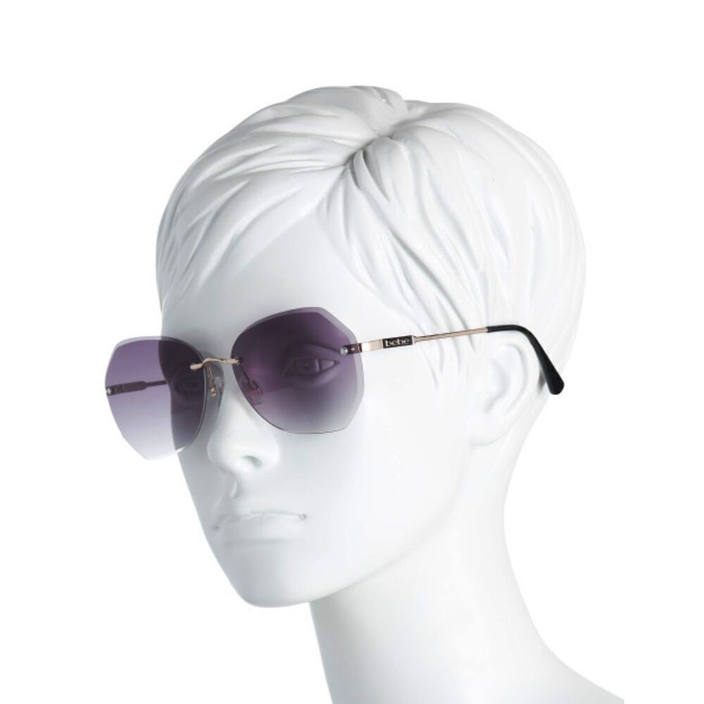 NWT BEBE Women's Gold Tone Geometric Style Metal Frame Sunglasses